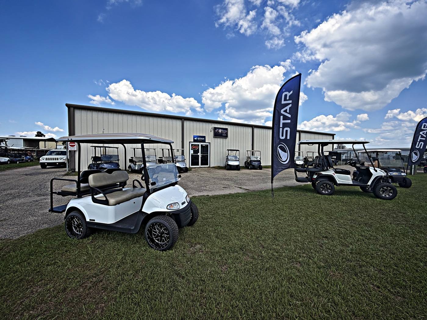 Star golf carts for sale at the Southern Cart Co. showroom in Laurel, MS